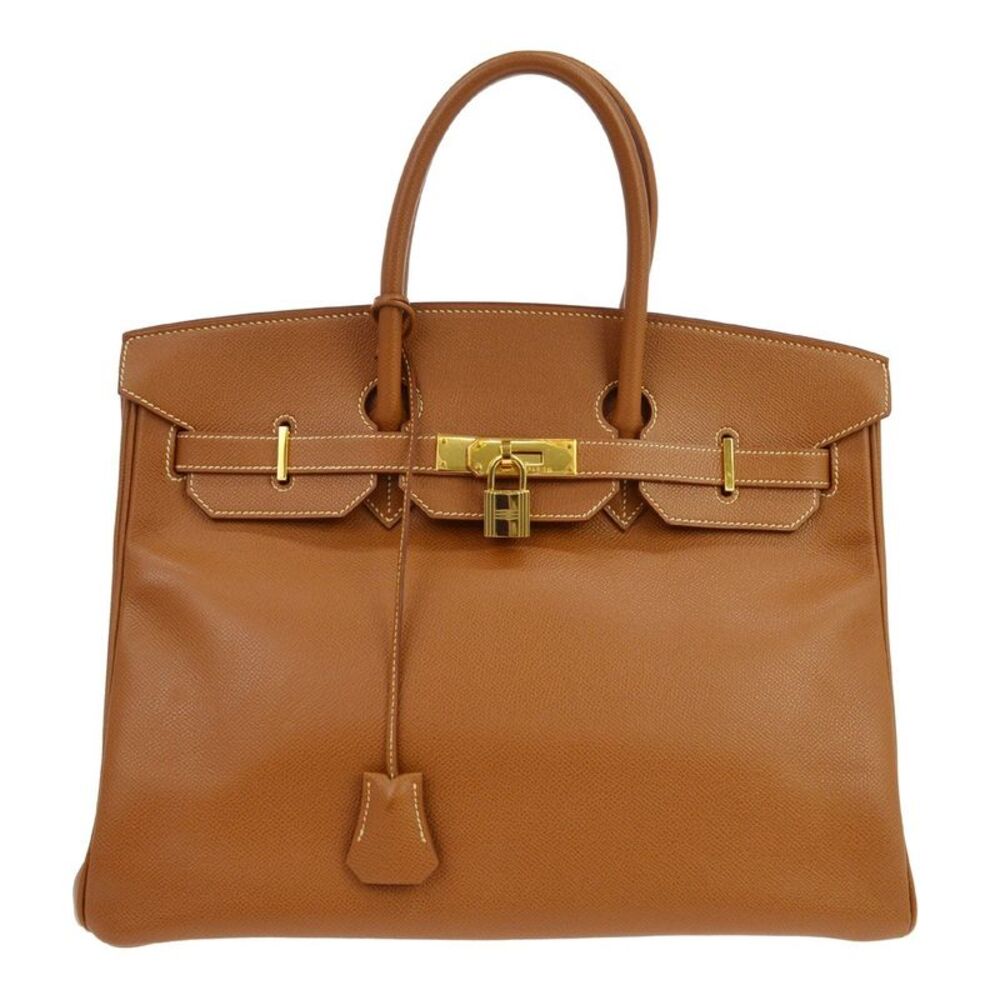 Hermes Birkin Brown Courchevel With Gold Hardware Brown Calfskin Handbag